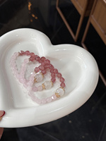 Bracelet en cristal naturel Sinyore - Quartz rose/Quartz fraise