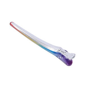 Pinces à cheveux en cristal arc-en-ciel, pinces à bec de canard en plastique de 12 cm pour le coiffage et la séparation des cheveux - Product Image 3