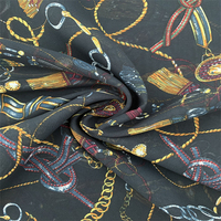 Matériau métallique en gros 100% polyester 75D impression en mousseline de soie avec finition douce et bonne chute