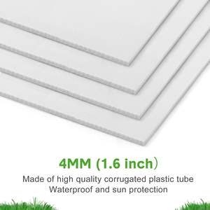 Segni di giardino in bianco di dimensioni doppie all'aperto con paletti alla rinfusa foglio di plastica ondulato prato segni - Product Image 3