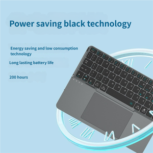 Mini clavier sans fil pliable avec pavé tactile, clavier sans fil pliable rechargeable, clavier pliable avec étui - Product Image 4