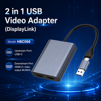 Adaptador DisplayLink USB C a HDMI Dual 4K 60Hz Tipo C USB a 2 en 1, Conversor de Video para Monitor Dual para MacBook Windows M1 M2 M3