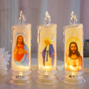 Bougies Pilier LED Personnalisées pour Décoration d'Intérieur Fournitures Religieuses Saint Jésus pour Noël Pâques Cadeaux d'Anniversaire Veilleuses - Product Image 2
