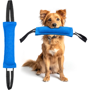 Yavru eğitim sert naylon yastık dayanıklı mavi köpek Bite römorkör çekme oyuncak W/ 2 yumuşak ve güçlü siyah Fetch için kolları - Product Image 1