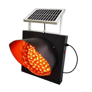 Alto brillo 200mm/300mm/400mm <span class=keywords><strong>Amarillo</strong></span> Intermitente Advertencia Semáforos solares - Product Image 1