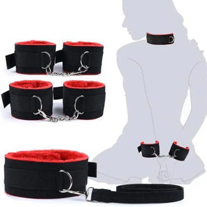 7 Stuks Pluche Sm Bdsm Bondage Set Met Verstelbare Pols Enkel Nek En Been Fixes - Product Image 2