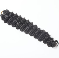 Extensions de tissage brésiliennes en cheveux humains vierges Remy de qualité supérieure, doublement étirées, bouclées en plumes, pour tressage et crochet