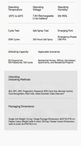 Tuya Smart Home Safety Aluminium Alloy Automatic <strong>Door</strong> Lock 3D Face Recognition Fingerprint WiFi HD Video <strong>Intercom</strong> Built-in - Product Image 6