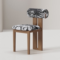 Chaise de salle à manger minimaliste contemporaine en bois massif pour bureau à domicile et salon avec matériau en cuir durable