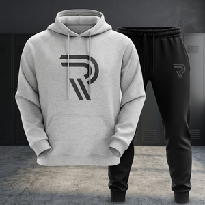 Ensemble de survêtement polaire à capuche pour homme Hiver 2025 – Imprimé lettres, respirant, séchage rapide, tenue de sport décontractée - Product Image 3