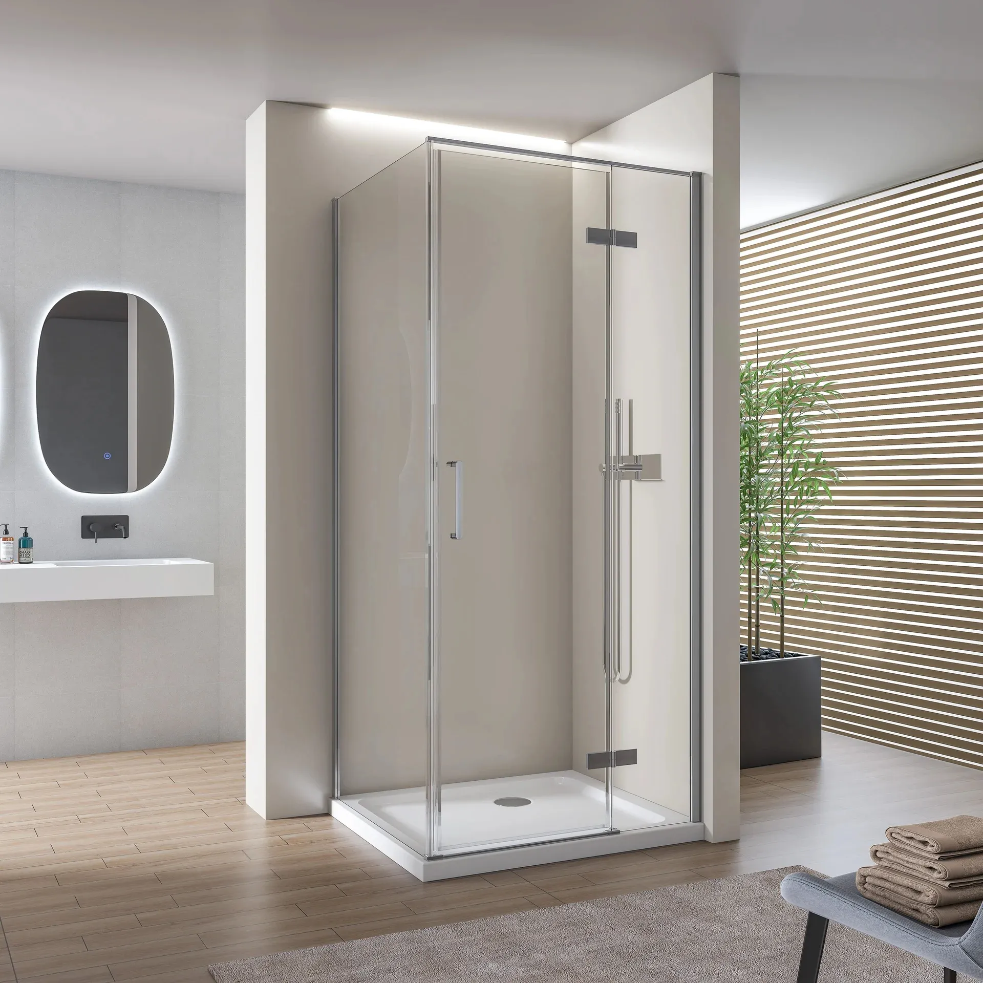 Europeo pieghevole quadrato incernierato standard singolo porta box doccia per soffitto basso