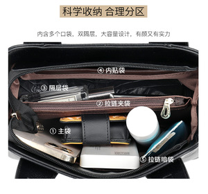 Custom Designer Wholesale Brand Fashion Latest Tote Pu Handbag <b>Large</b> <b>Shoulder</b> Hand <b>Bag</b> for Women - Product Image 4