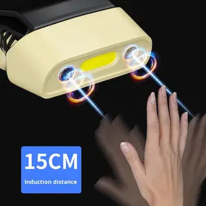 Outdoor IP33 waterdichte LED-koplamp Bewegingssensor USB-oplaadbaar Vermogensniveau-indicator Sterk licht voor nachtvissen Kamperen - Product Image 3