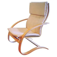 Chaise de relaxation moderne en bois courbé 2025 – Qualité supérieure, durable, avec structure en bois pour salon, chambre et bureau