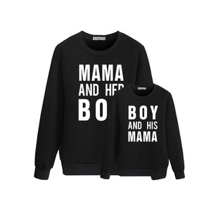 2021 moda pulóver carta cuello redondo <span class=keywords><strong>sudadera</strong></span> Casual 'mamá <span class=keywords><strong>y</strong></span> yo' estilo para mujeres niños bebés - Product Image 1