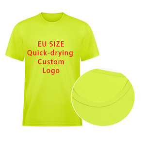 Camiseta Deportiva Informal de Poliéster 100%, Transpirable, de Secado Rápido, Cuello Redondo, Color Verde Neón, al por Mayor, para Campañas Promocionales de Fábrica - Product Image 1