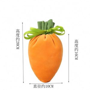 Hua Shanqi Cute Carrot <b>Gift</b> Drawstring Pouch with Digital Printing Party Velvet Packaging <b>Bag</b> <b>Easter</b> <b>Gift</b> for Kids - Product Image 2