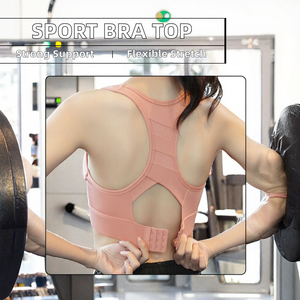 Sujetadores deportivos de alta calidad para mujer al por mayor, con gancho, copa fija hueca, alta resistencia, a prueba de golpes, elásticos en cuatro direcciones, de alto soporte para yoga y deporte. - Product Image 2