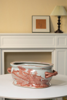 Pots de fleurs ovales en porcelaine écologiques, peints à la main avec des motifs de fleurs et d'oiseaux, pour la décoration de la maison et du jardin