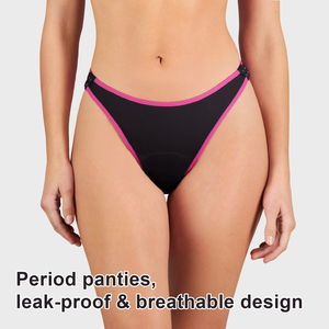 Braguitas Menstruales Personalizadas para Mujer con Broches Laterales, 3 Capas, a Prueba de Fugas, Posparto, Transpirables y Ajustables - Product Image 2