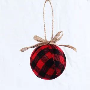 Decorazione natalizia ciondolo 6 cm7cm8cm in schiuma bianco e nero plaid natale palla set albero di natale decorazione