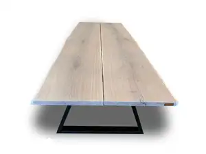 Hochwertige weiße Eiche Platte Massivholz Esstisch platte Fabrik versorgung Live Edge Eiche Platte Holz Tischplatte für Hotel Restaurant
