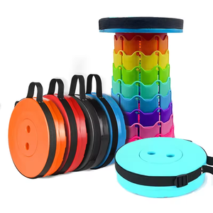 Sedia portatile pieghevole retrattile leggera con capacità di carico di 400 libbre da campeggio interno/esterno e da spiaggia sgabello telescopico - Product Image 5