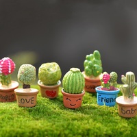Kartun simulasi tanaman sukulen mini pot bonsai kaktus miniatur dekorasi rumah figurine desktop