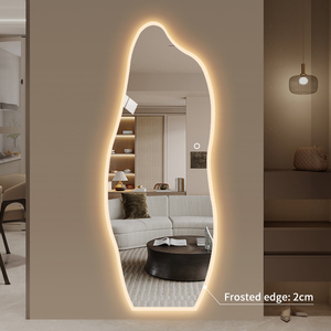 Specchio LED Intelligente con Schermo Touch, Illuminazione IP44, Design Moderno per Hotel, Bagno, Toilette, Forma Irregolare, Elegante - Product Image 5