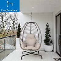 Meubles d'extérieur Foshan Patio Jardin Pliant Osier Simple Oeuf Suspendu Balançoire Chaise