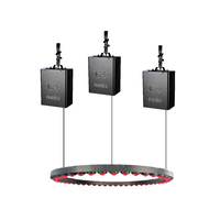 Vente flash Nouveau Anneau lumineux LED cinétique RGBW Émettant des lumières de discothèque avec système de treuil d'éclairage cinétique Projecteurs annulaires DMX