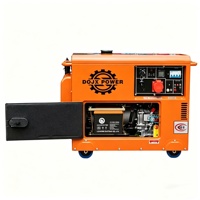 Générateur diesel silencieux, 5/8/9 KVA, portable, ATS AVR 110V/220V/440V 50/60Hz monophasé/triphasé, alimentation de secours d'urgence pour la maison et l'extérieur