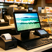 Monitor LCD TFT 10.1 Inci untuk Dinding, Bingkai Putih Hitam, Layar Kasir POS