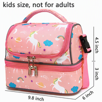 Sac fourre-tout refroidisseur sac à déjeuner Double Decker école mignon 2020 Eco isolé licorne dessin animé extérieur nourriture personnaliser Polyester pour les enfants