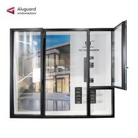 Ventana Abatible de Aluminio de Estilo Moderno y Minimalista, Ventanas de Vidrio con Gran Vista para Apartamento