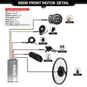 <span class=keywords><strong>Kit</strong></span> de conversion de roue avant <span class=keywords><strong>pour</strong></span> <span class=keywords><strong>vélo</strong></span> électrique 36V 500W, moteur DC, <span class=keywords><strong>kit</strong></span> <span class=keywords><strong>d</strong></span>'<span class=keywords><strong>électrification</strong></span> <span class=keywords><strong>pour</strong></span> VTT avec écran Quantum LED 900S - Product Image 3