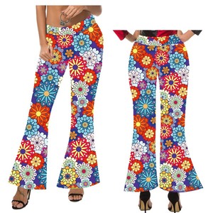 70s Hippie Costume Set Women Retro Disco <strong>Dress</strong> <strong>Bell</strong> Bottom Pants <strong>Fancy</strong> <strong>Dress</strong> Outfit - Product Image 6
