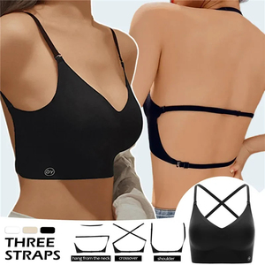 Top sin espalda ajustable y transpirable con forma de U profunda para mujer, ideal para vestidos sexys con encaje transparente - Product Image 5
