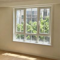 Fenêtre verticale fixe en alliage d'aluminium de style français, à rupture de pont thermique, double vitrage Low-E, design grille, insonorisée, pour villa de luxe