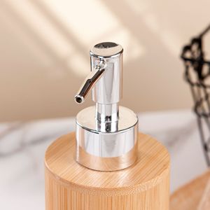 Distributeur de savon en bois de bambou, pompe manuelle, distributeur de savon liquide de bureau pour savon pour les mains, shampoing, gel douche - Product Image 1