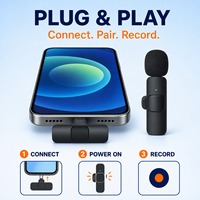 Microphone Lavalier Sans Fil Anti-Bruit Plug & Play avec Type C, Portée de 20m pour Streaming en Direct, Vlogging, Podcast, Interview