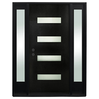 Portes d'entrée doubles extérieures insonorisées en acier inoxydable, design moderne personnalisé ZS, résistantes à l'eau