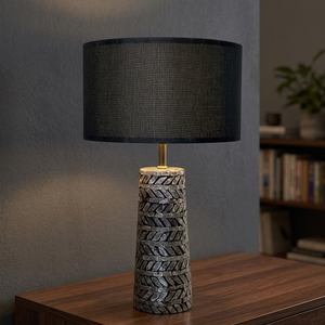Lampe de table électrique à LED dimmable en nacre incrustée, faite à la main, de luxe, avec base en bambou pour la décoration intérieure (vente en gros) - Product Image 3