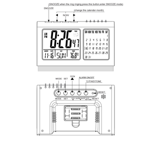 <span class=keywords><strong>Horloge</strong></span> de <span class=keywords><strong>bureau</strong></span> numérique avec calendrier et température, affichage des heures de prière, vente <span class=keywords><strong>en</strong></span> <span class=keywords><strong>gros</strong></span>, modèle T-060B - Product Image 6