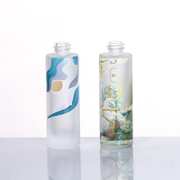 Bouteilles de lotion et de toner cosmétiques en verre givré mat personnalisées en usine, impression personnalisée en anglais, logo couleur, emballage de parfum, Chine