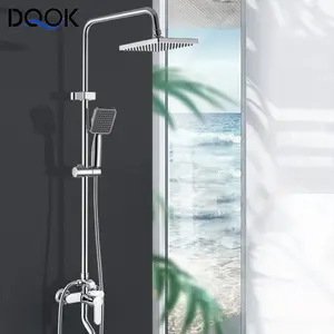Factory Hot Sell 3-Function Wall Mounted Bathroom Rain Shower Mixer Waterfall Chrome Brass Shower Sets