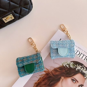 Top personalizado a prueba de golpes al por mayor diseño de lujo a cuadros tejido con llavero para el caso <span class=keywords><strong>Airpods</strong></span> - Product Image 4