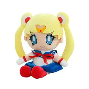 Kawaii büyük 25cm/40cm/60cm Sailor Moon asker bebekler yumuşak yastık PP pamuk dolum ile peluş oyuncaklar prenses Luna bebek