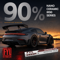 Film anti-reflet FYL IR90, film pour fenêtre en céramique nano haute définition IR90, film teinté pour fenêtre HD 2mil IRR90% UV99% anti-chaleur solaire