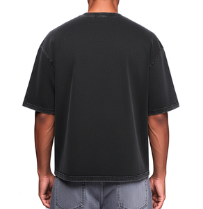 T-shirt streetwear pour homme de haute qualité, imprimé personnalisé avec logo, personnage d'<span class=keywords><strong>anime</strong></span>, imprimé lourd, épaules tombantes, délavage acide - Product Image 2